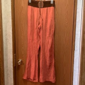 New Rue 21 pull-on crinkled flare-leg lightweight pants